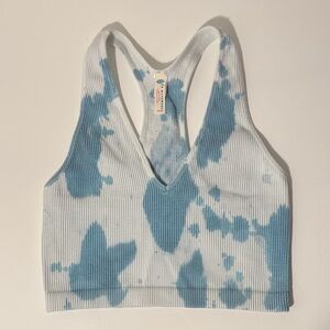 FP Movement by Free People Blue and White Crop Top